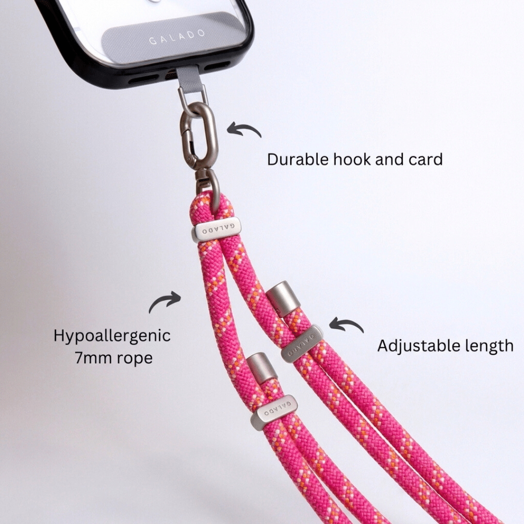 Crossbody Phone Strap - Pink Fizz (7mm) - GALADO Malaysia