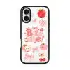 Design your own phone case: pink apple and bow sticker design on a clear GALADO case