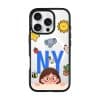 Design your own phone case: initials and cute animal doodle stickers on a clear GALADO case