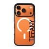 Align Custom Name phone case, personalised name set vertically in bold type on a clear case