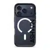 Align Custom Name phone case, personalised name set vertically in bold type on a clear case