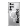 Align Custom Name phone case, personalised name set vertically in bold type on a clear case