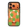 Clover Custom Name phone case, green four-leaf clovers on clear with a personalised script name