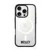 Grande Custom Name phone case, personalised name in bold condensed type on a clear case