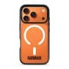 Grande Custom Name phone case, personalised name in bold condensed type on a clear case
