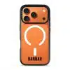 Grande Custom Name phone case, personalised name in bold condensed type on a clear case