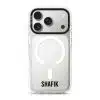 Grande Custom Name phone case, personalised name in bold condensed type on a clear case
