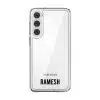 Grande Custom Name phone case, personalised name in bold condensed type on a clear case