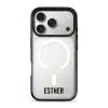 Grande Custom Name phone case, personalised name in bold condensed type on a clear case