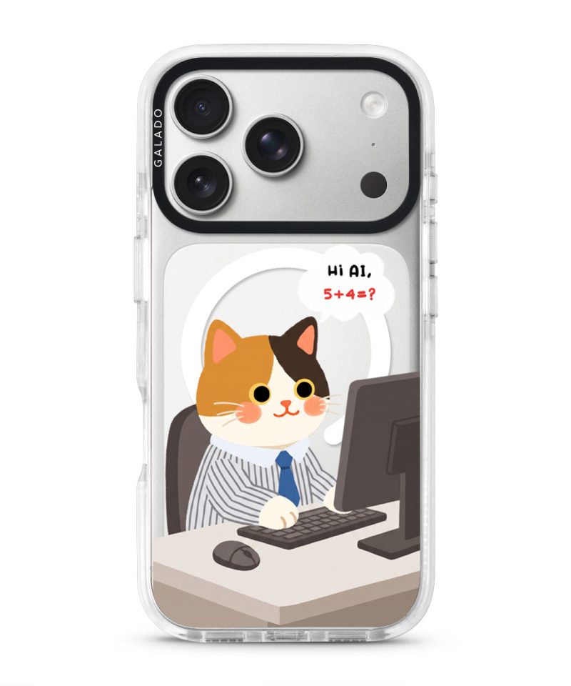 Meowffice AI Meow office-cat phone case, add your own text (view 2)