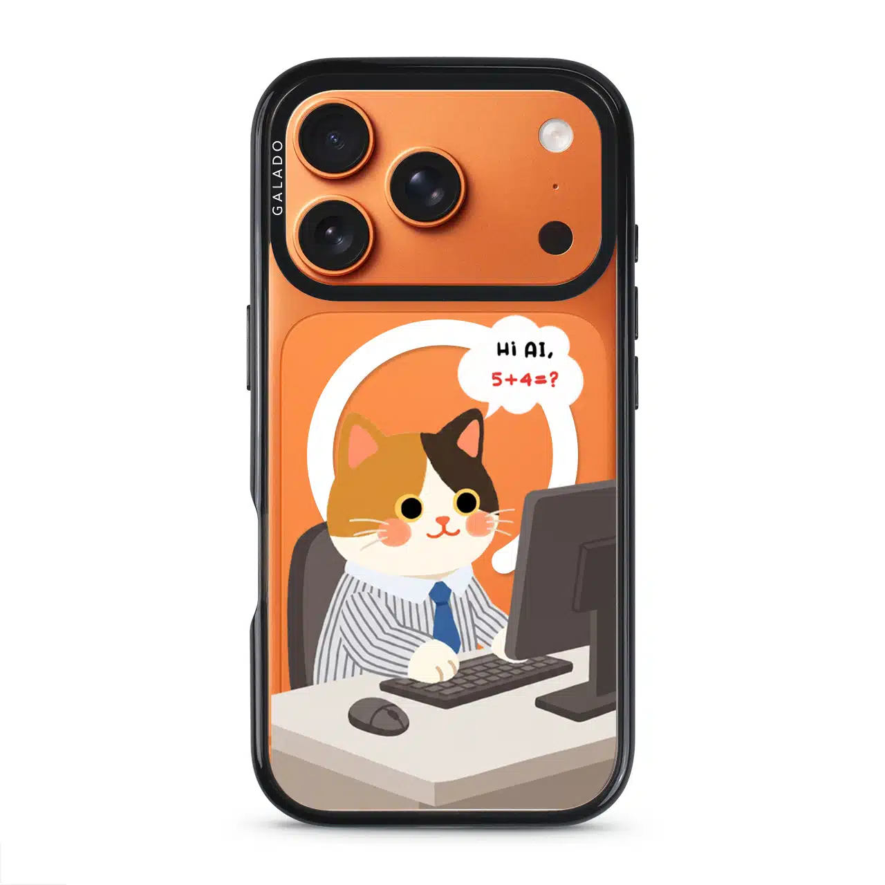 Meowffice AI Meow office-cat phone case, add your own text (view 4)