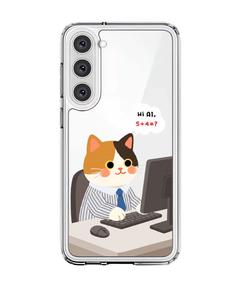 Meowffice AI Meow office-cat phone case, add your own text (view 8)