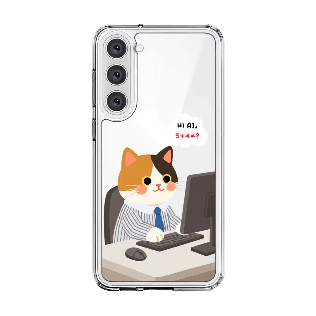 Meowffice AI Meow office-cat phone case, add your own text (view 8)
