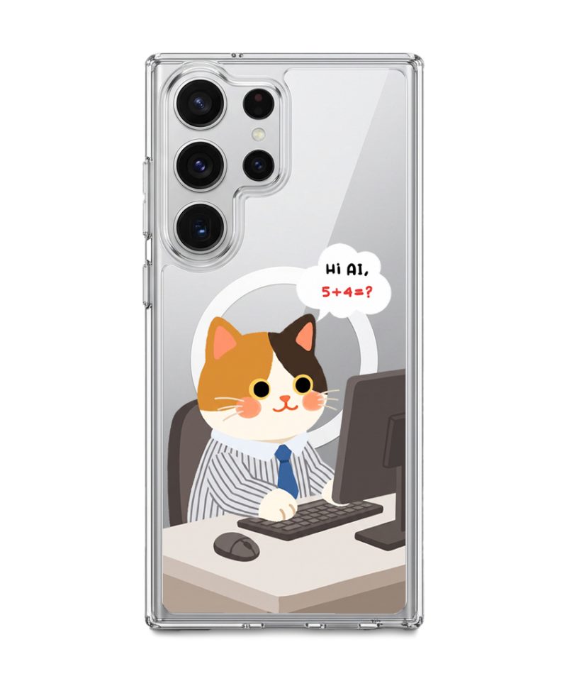 Meowffice AI Meow office-cat phone case, add your own text (view 9)