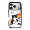 Meowffice Calm in Chaos office-cat phone case, add your own text (view 1)