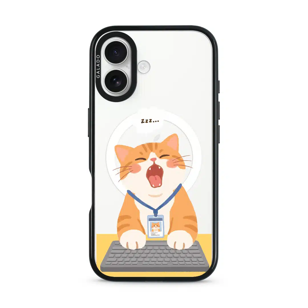 Meowffice Keyboard Nap Cat office-cat phone case, add your own text (view 5)