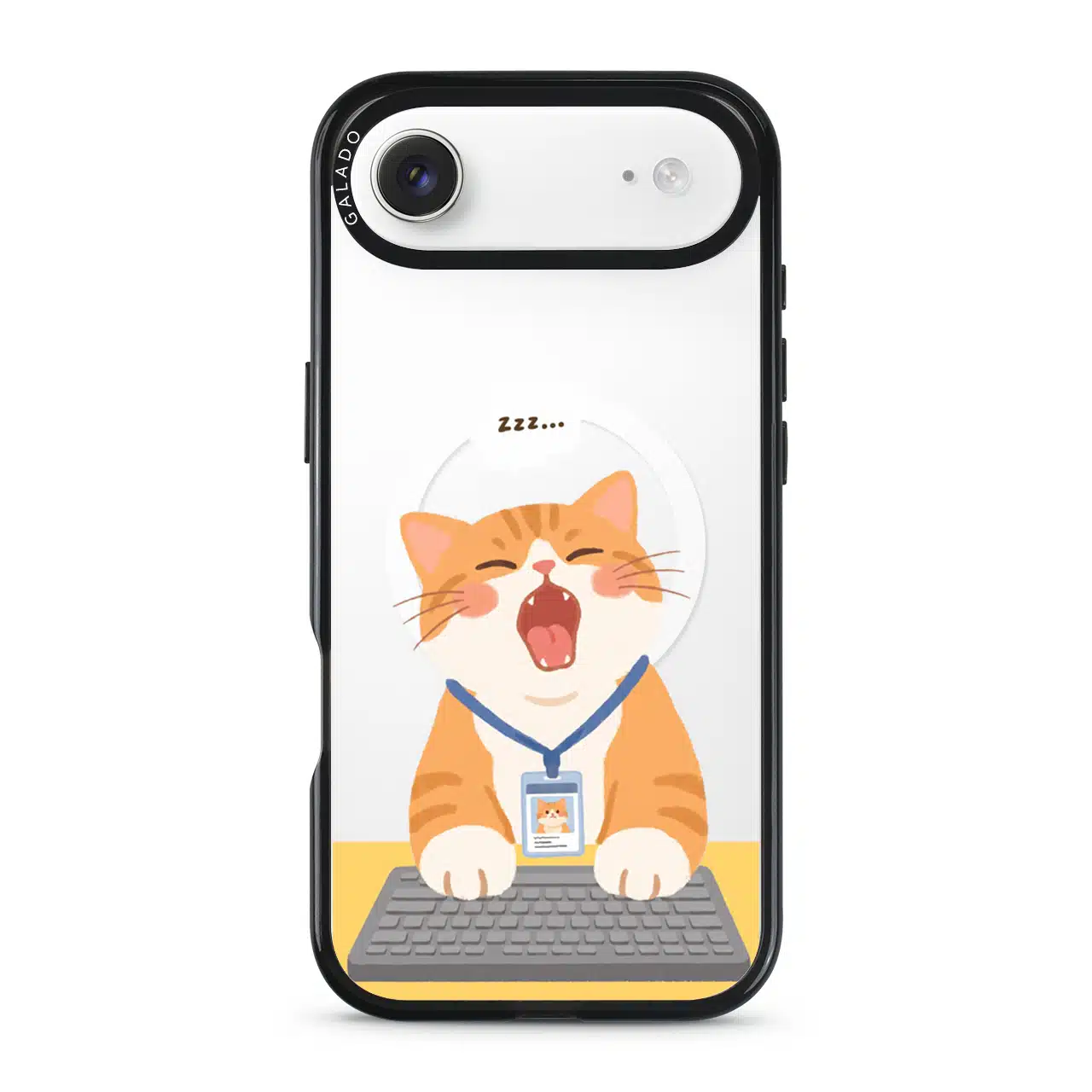 Meowffice Keyboard Nap Cat office-cat phone case, add your own text (view 7)
