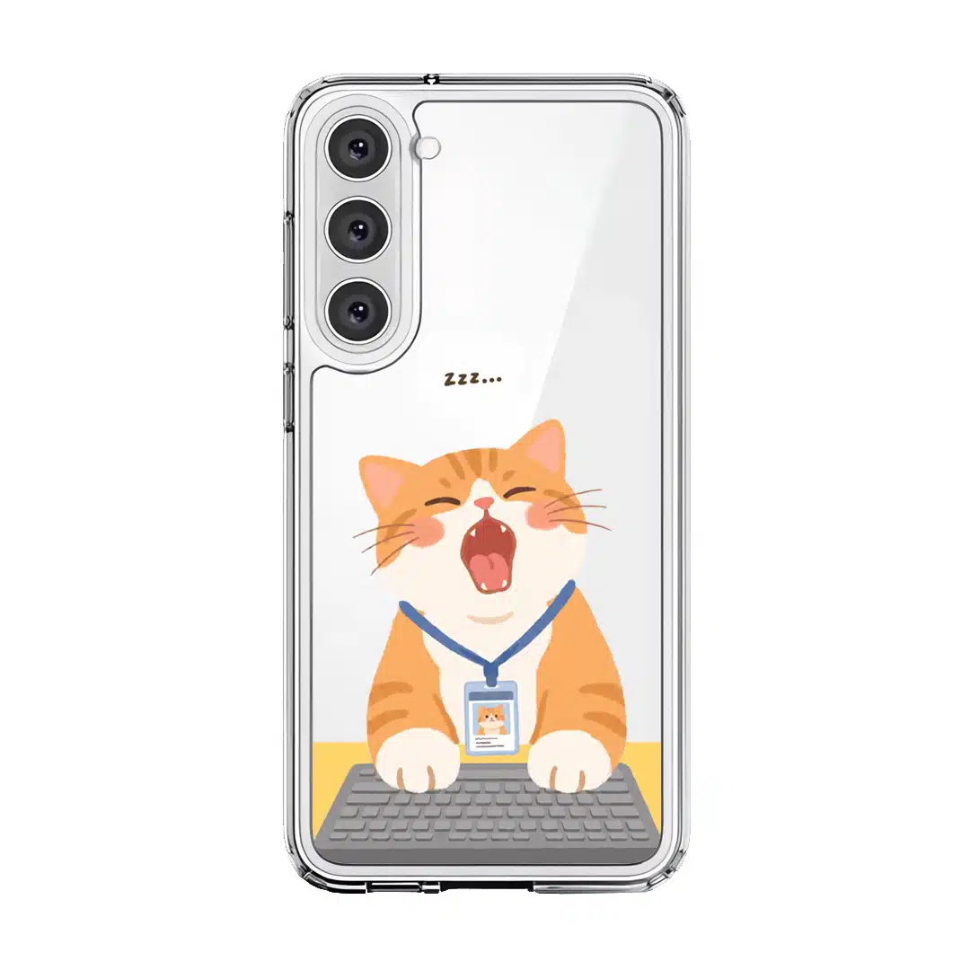 Meowffice Keyboard Nap Cat office-cat phone case, add your own text (view 8)