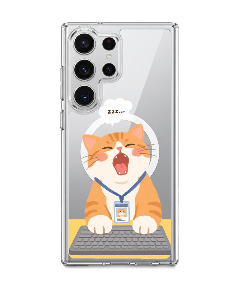 Meowffice Keyboard Nap Cat office-cat phone case, add your own text (view 9)