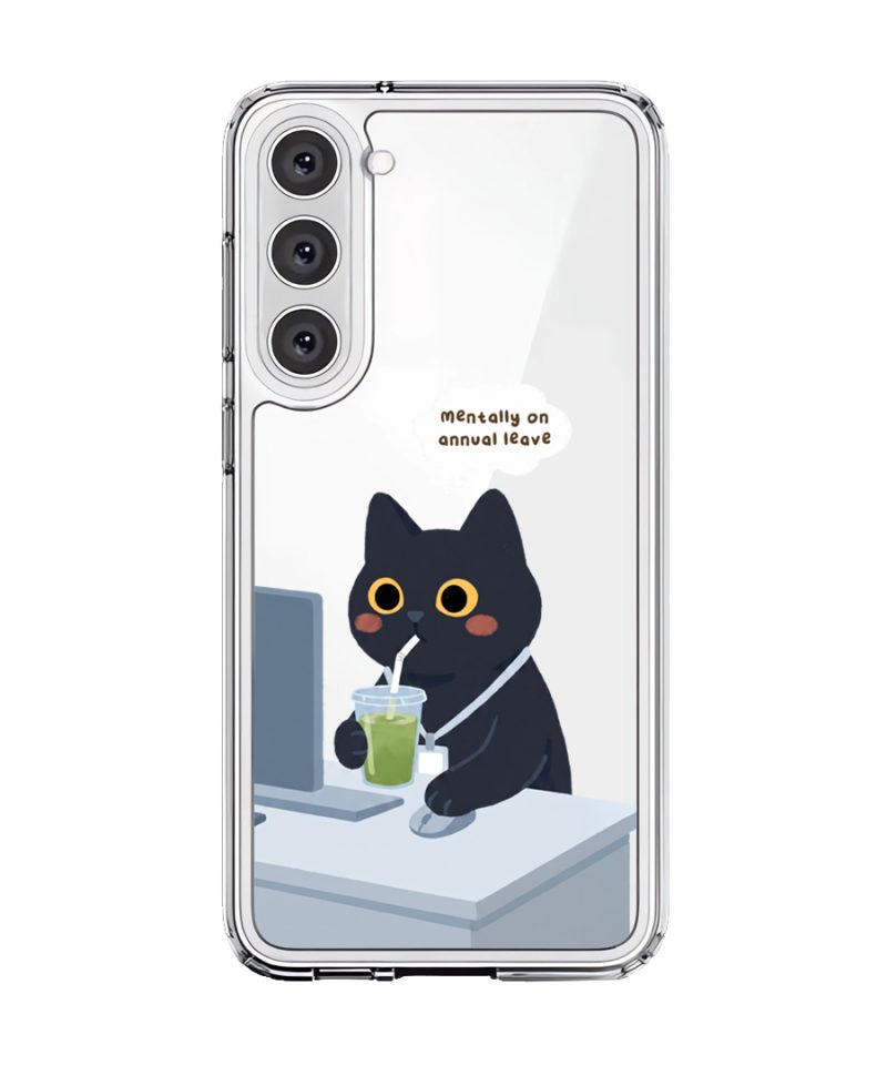 Meowffice Mentally OOO office-cat phone case, add your own text (view 8)