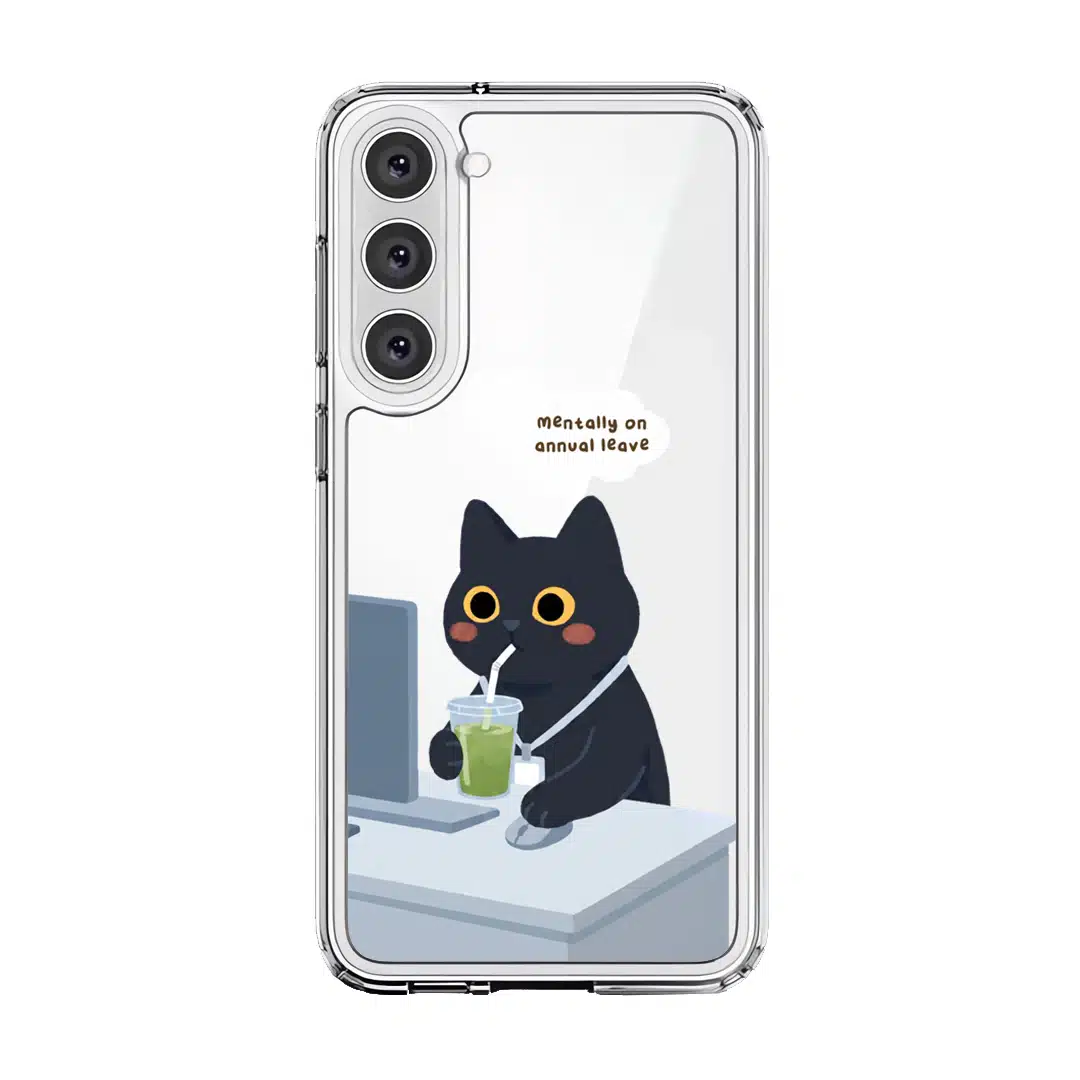Meowffice Mentally OOO office-cat phone case, add your own text (view 8)