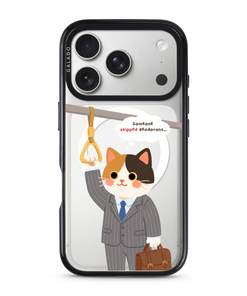 Meowffice Rush Hour Cat office-cat phone case, add your own text (view 1)