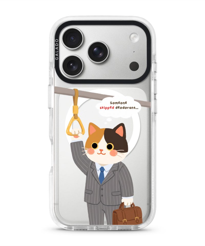 Meowffice Rush Hour Cat office-cat phone case, add your own text (view 2)