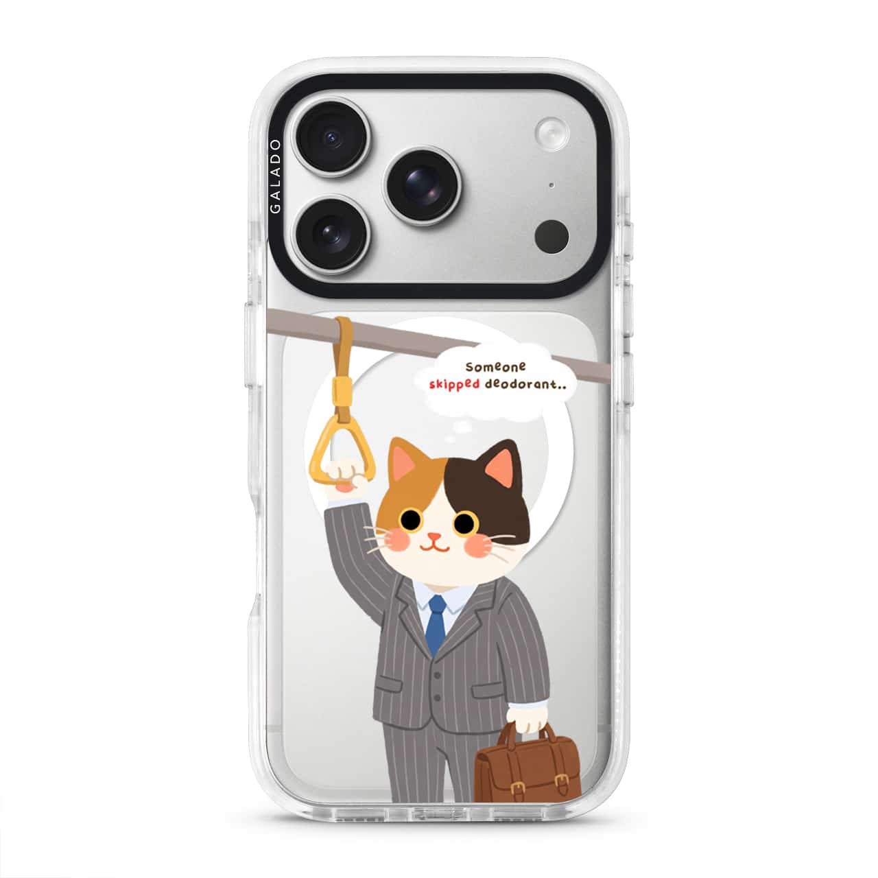 Meowffice Rush Hour Cat phone case in the white ProGuard case