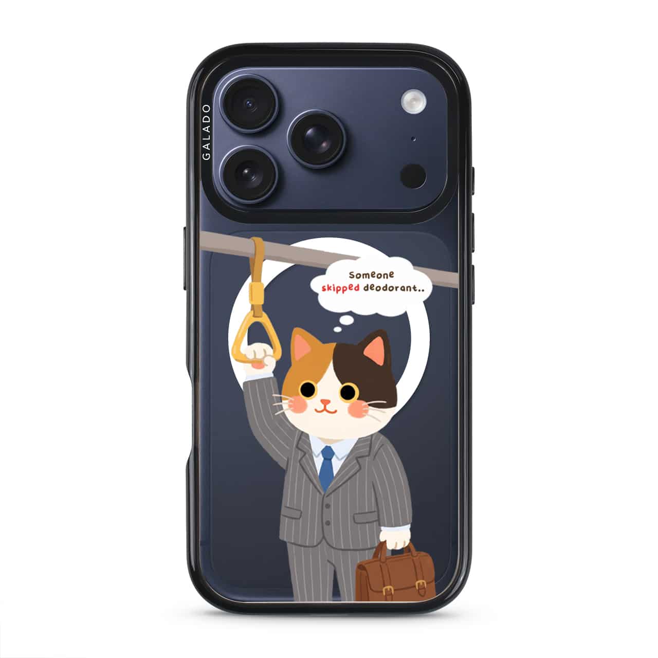 Meowffice Rush Hour Cat phone case in the deep blue ProGuard case
