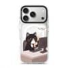 Meowffice Sure Boss Cat office-cat phone case, add your own text (view 2)