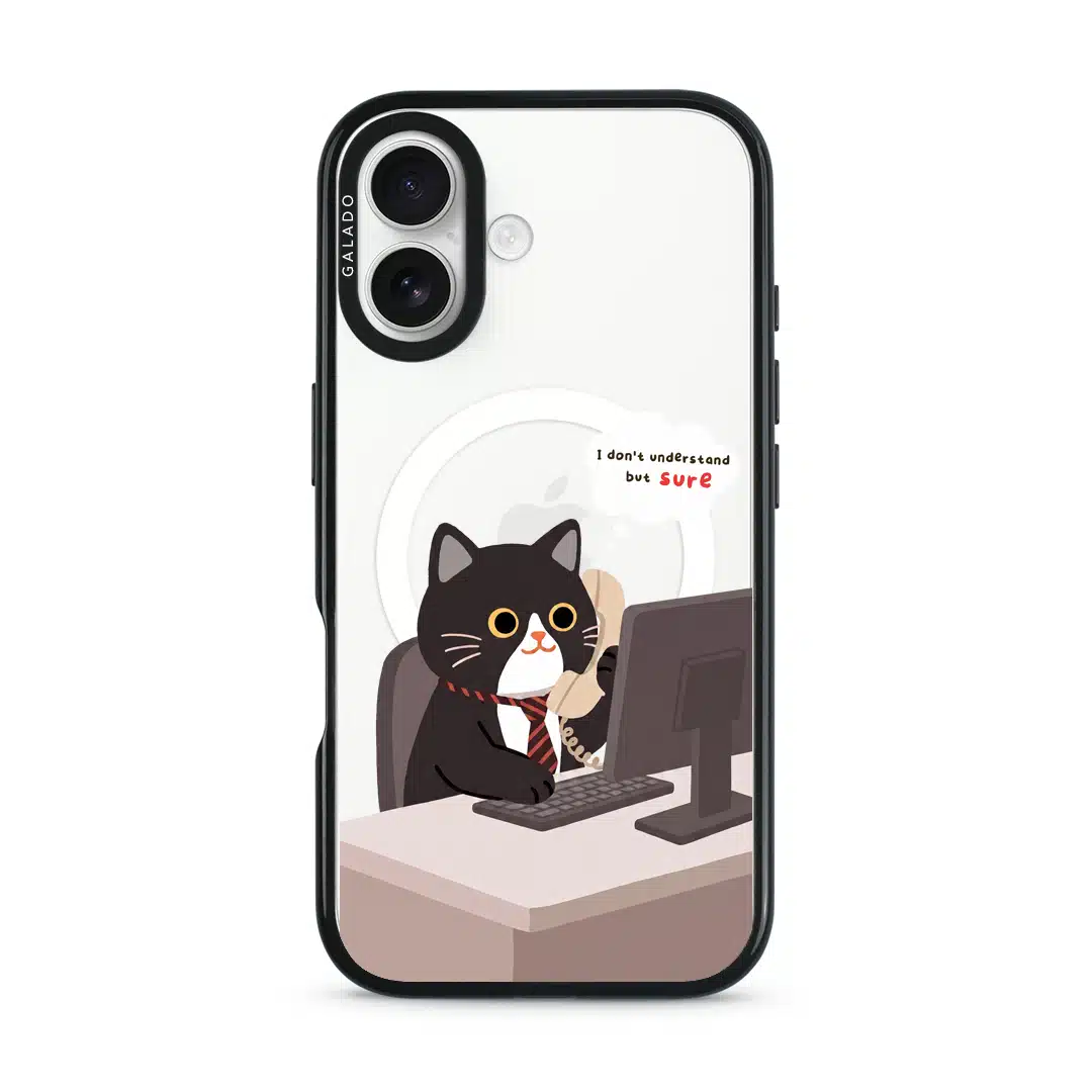 Meowffice Sure Boss Cat office-cat phone case, add your own text (view 5)