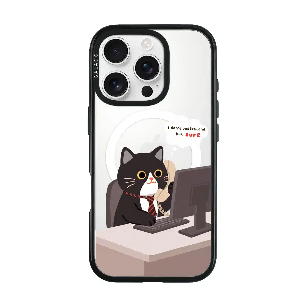 Meowffice Sure Boss Cat office-cat phone case, add your own text (view 6)