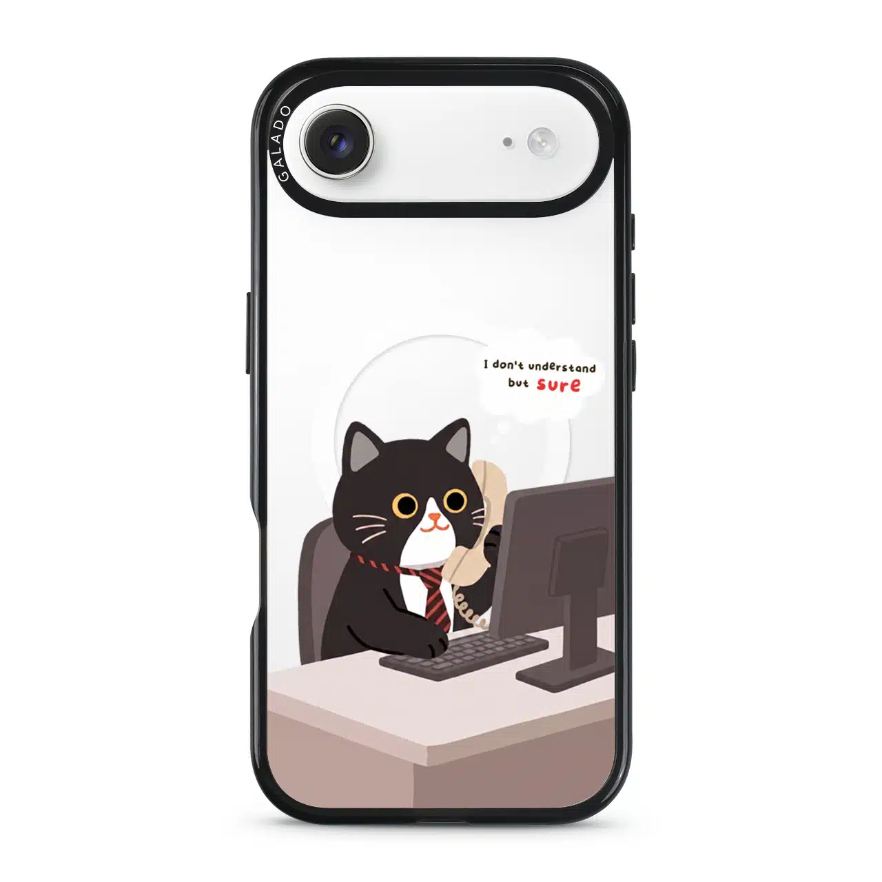 Meowffice Sure Boss Cat office-cat phone case, add your own text (view 7)
