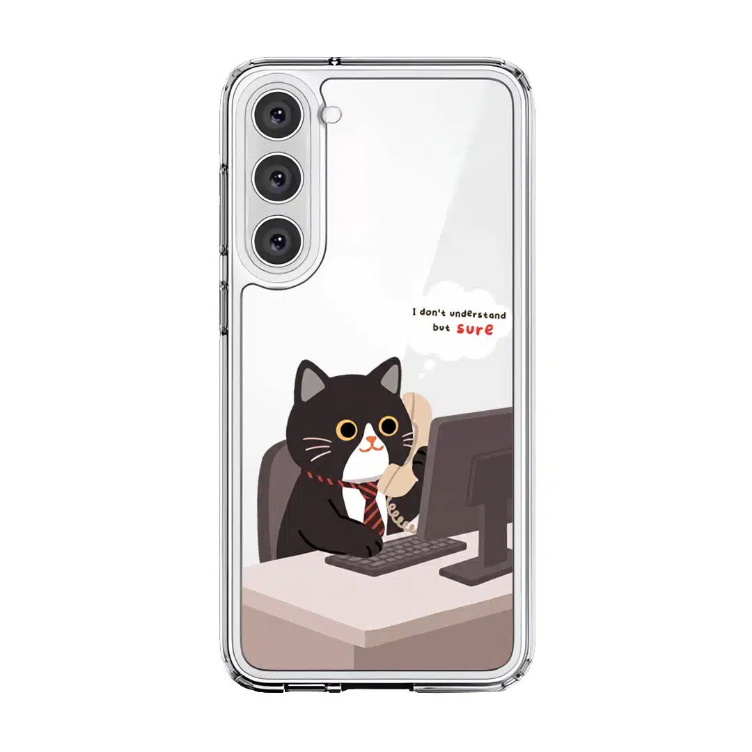 Meowffice Sure Boss Cat office-cat phone case, add your own text (view 8)