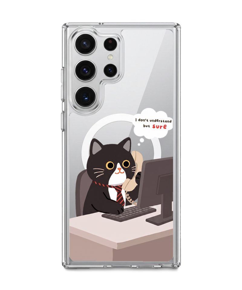 Meowffice Sure Boss Cat office-cat phone case, add your own text (view 9)