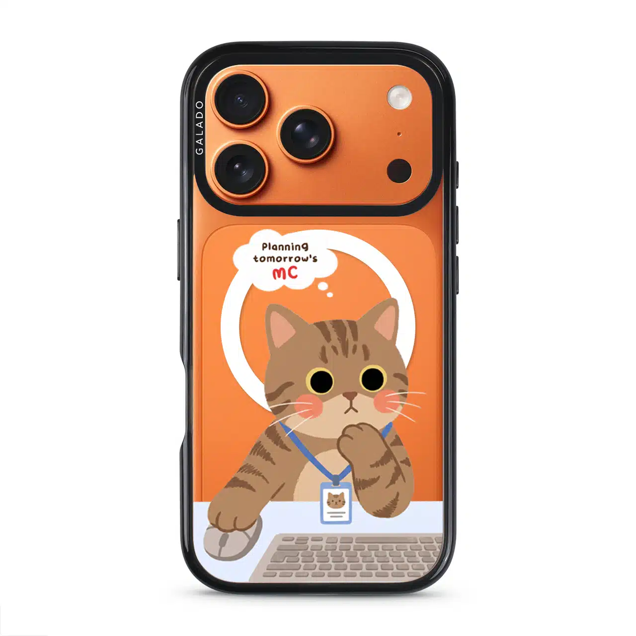 Meowffice Tomorrow MC Cat office-cat phone case, add your own text (view 4)