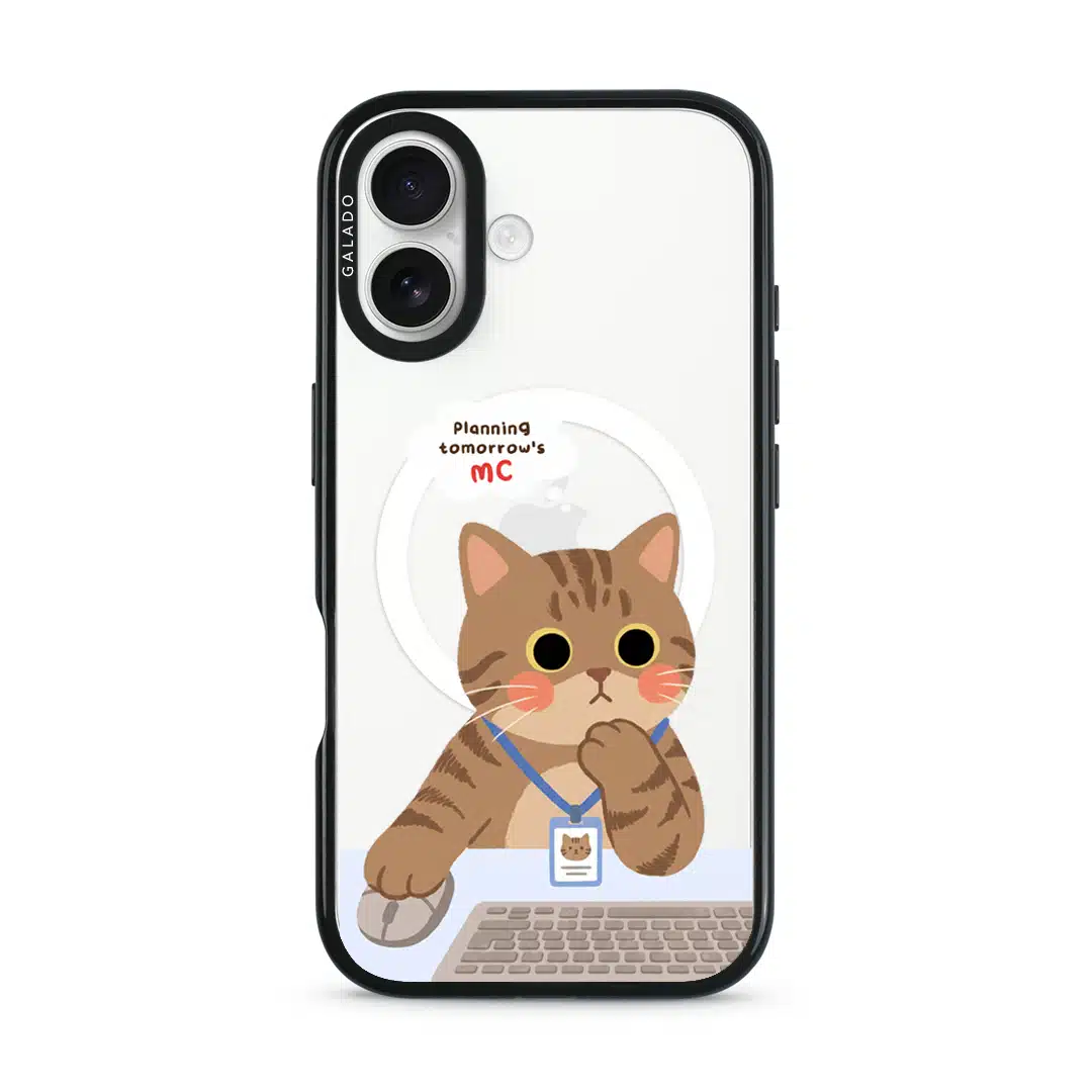 Meowffice Tomorrow MC Cat office-cat phone case, add your own text (view 5)