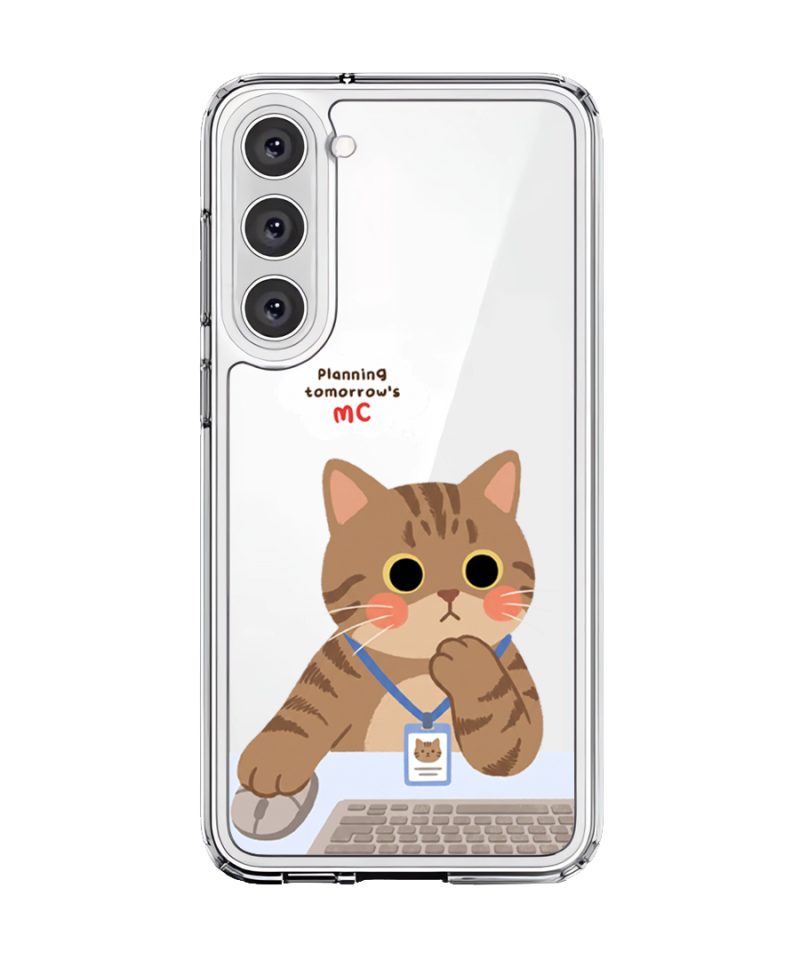 Meowffice Tomorrow MC Cat office-cat phone case, add your own text (view 8)