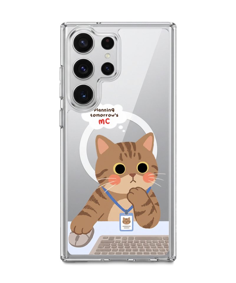 Meowffice Tomorrow MC Cat office-cat phone case, add your own text (view 9)