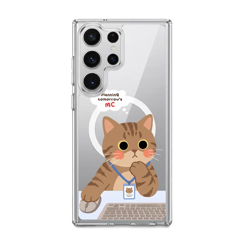 Meowffice Tomorrow MC Cat office-cat phone case, add your own text (view 9)