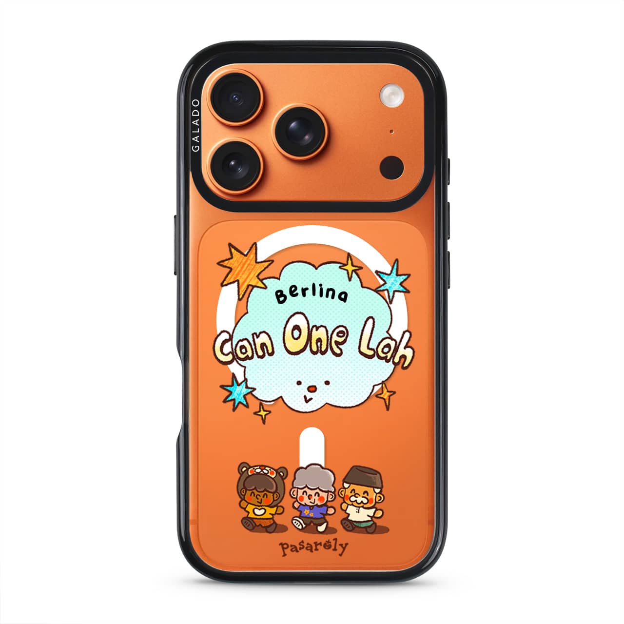Pasaroly Can One Lah phone case in the orange ProGuard case