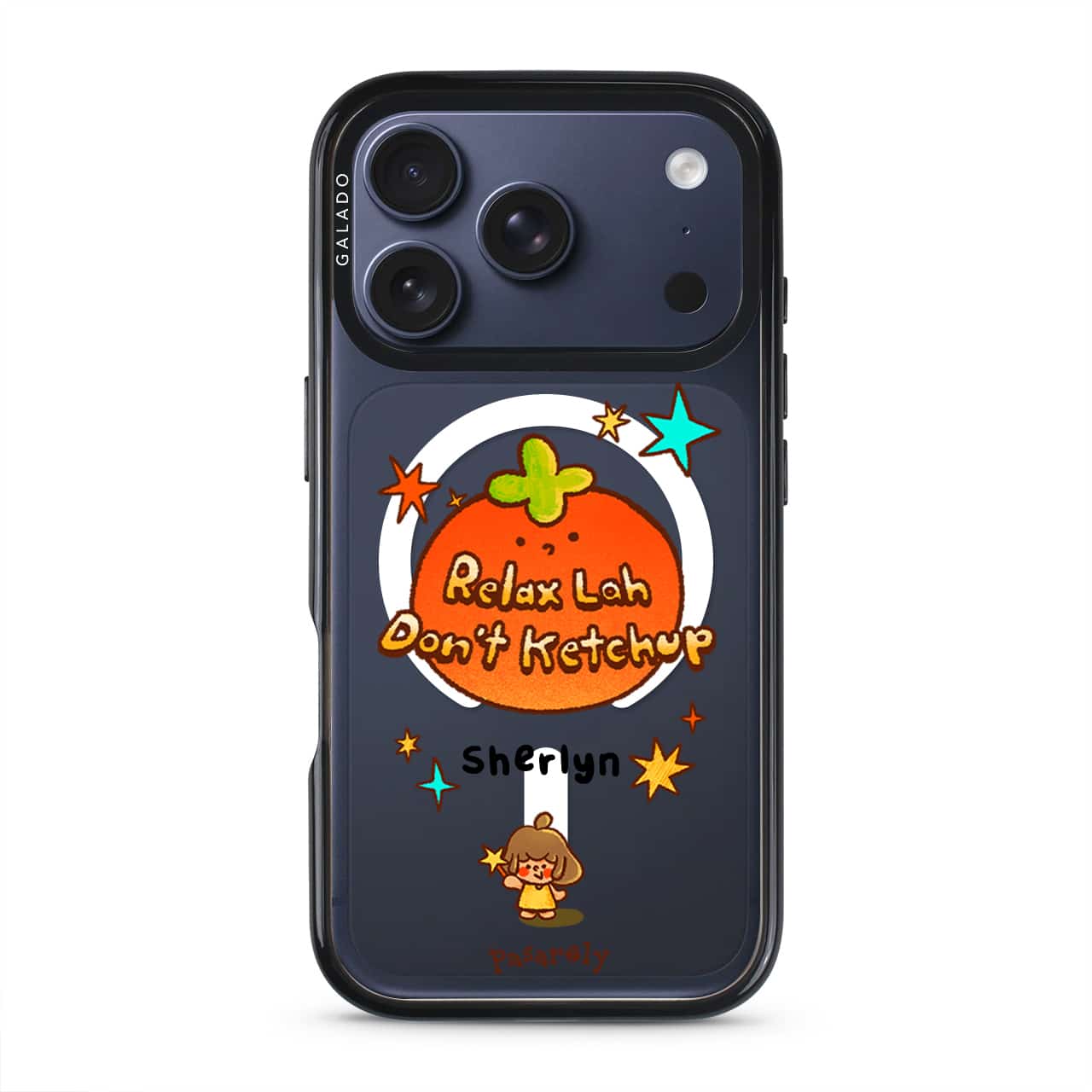 Pasaroly Relax Lah, Don’t Ketchup phone case in the deep blue ProGuard case