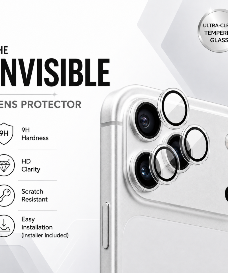 Clarity Invisible Lens Protector for iPhone by GALADO, 9H hardness tempered glass camera lens guard