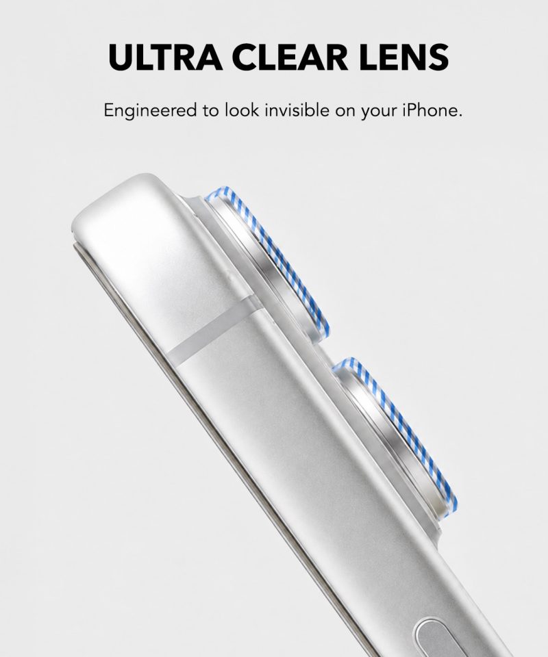 Ultra clear Clarity lens protector engineered to look invisible on an iPhone camera