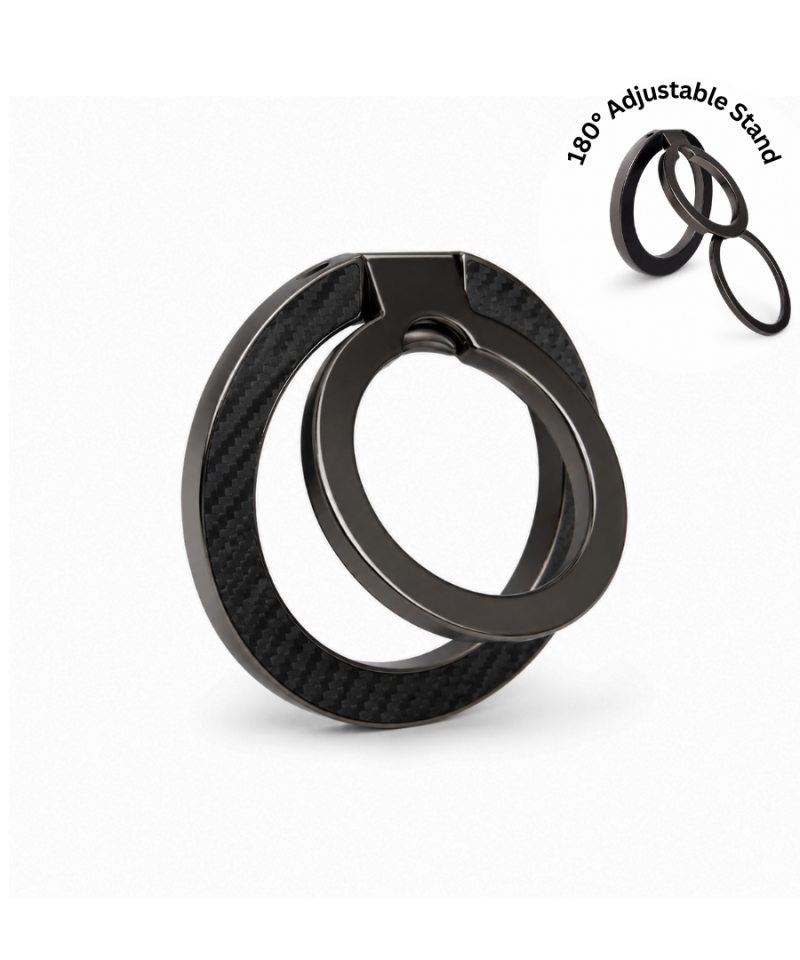 GALADO Carbon Duo Magnetic Grip in Carbon Black with its 180 degree adjustable stand