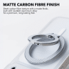 Matte carbon fibre finish and aluminium alloy body of the Carbon Duo Magnetic Grip in Carbon Silver