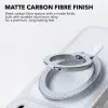 Matte carbon fibre finish and aluminium alloy body of the Carbon Duo Magnetic Grip in Carbon Silver