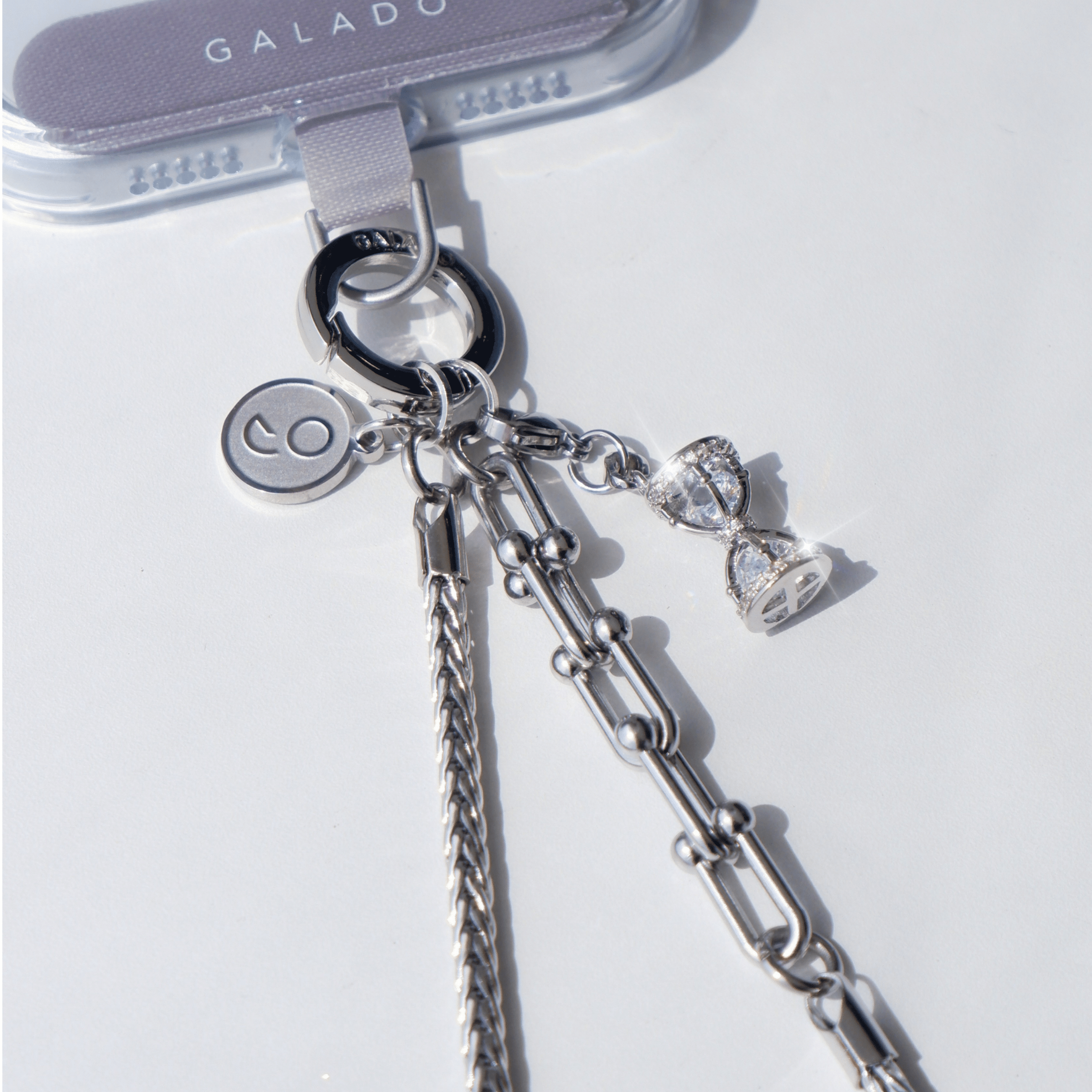GALADO Stylink Extended metal phone chain, 15cm stainless steel wrist loop