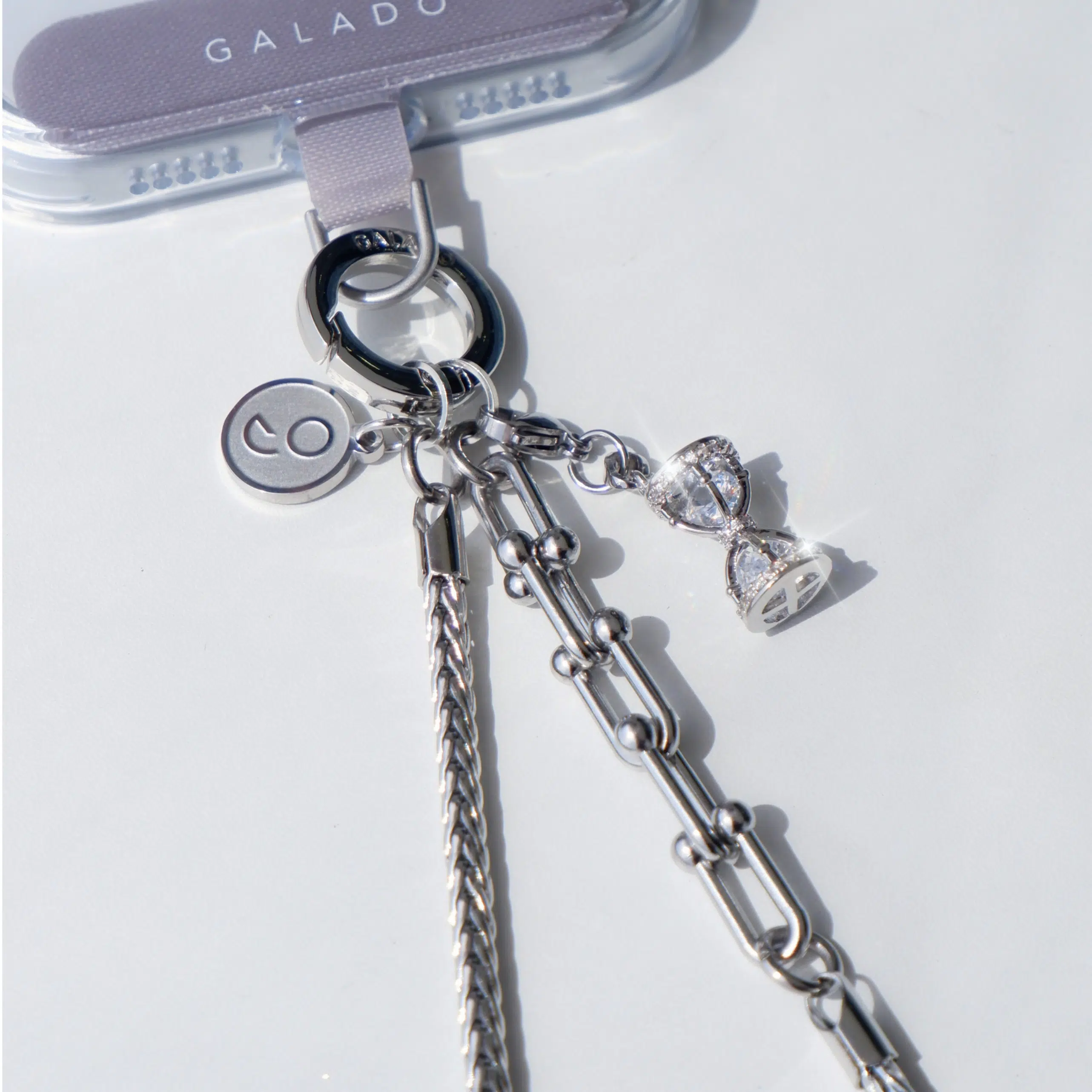 GALADO Stylink Extended metal phone chain, 15cm stainless steel wrist loop