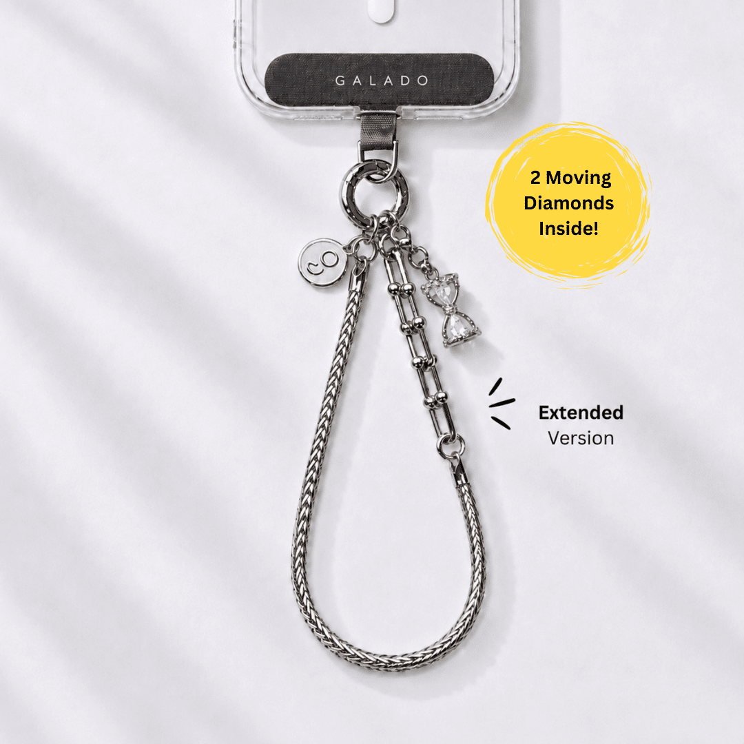 GALADO Stylink Extended metal phone chain, 15cm stainless steel wrist loop
